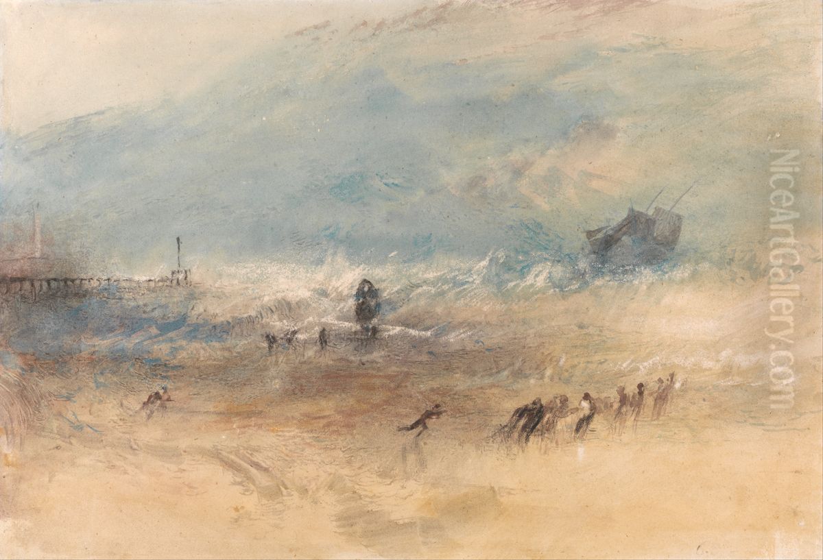 Yarmouth Sands Oil Painting by J. M. W. Turner