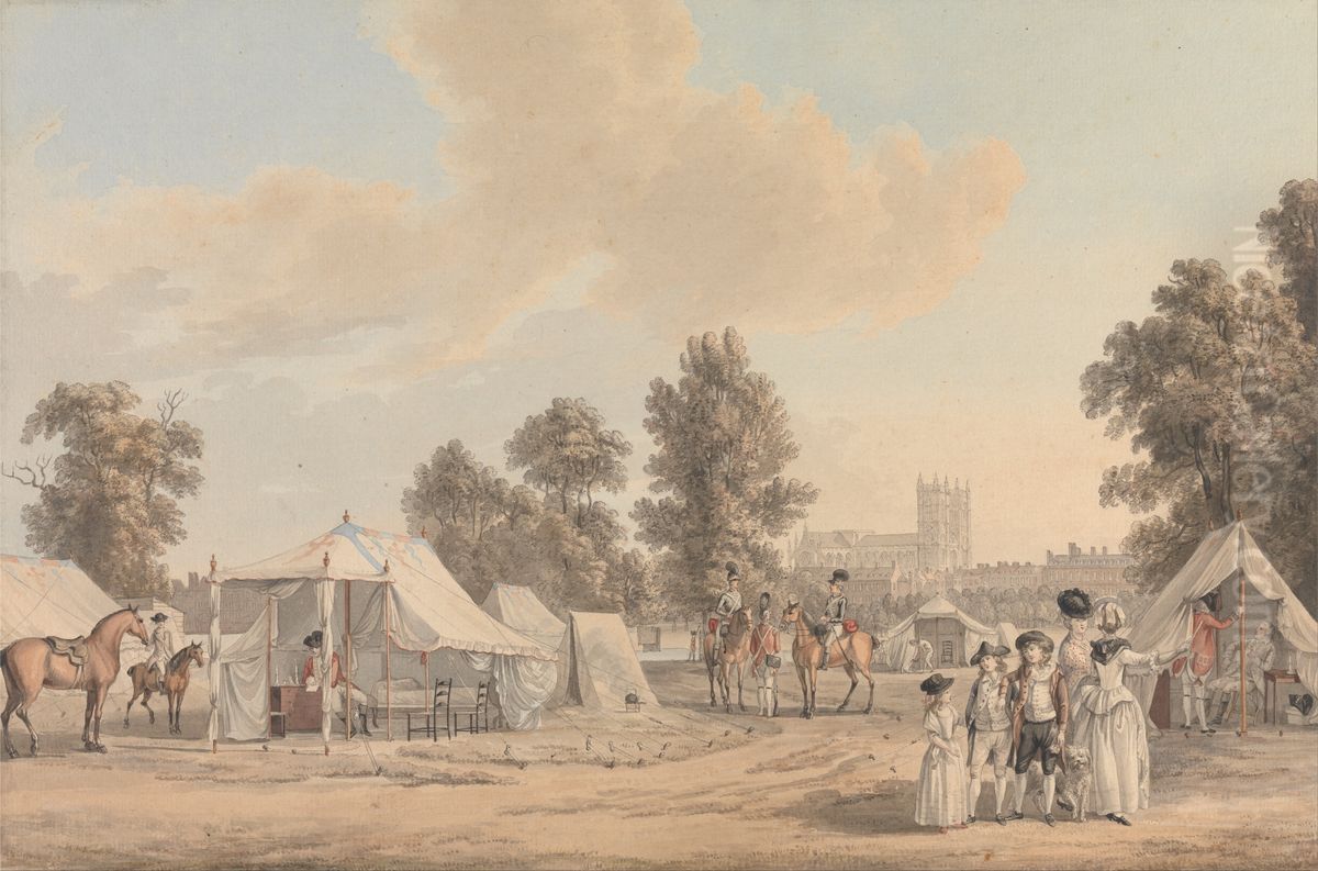 An Encampment in St. James Park Oil Painting by Paul Sandby