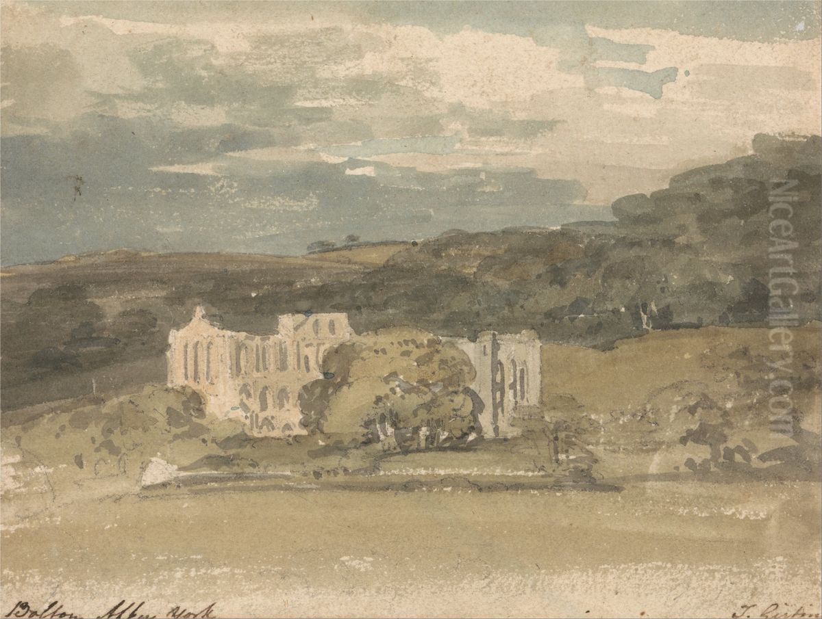 Rievaulx Abbey, Yorkshire Oil Painting by Thomas Girtin