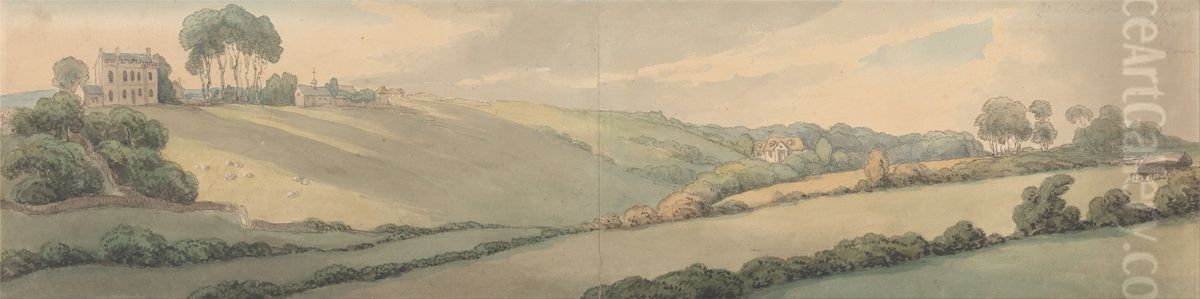 Admiral Christian's and Mr. Lyson's Cottages, Cowes Oil Painting by Thomas Rowlandson