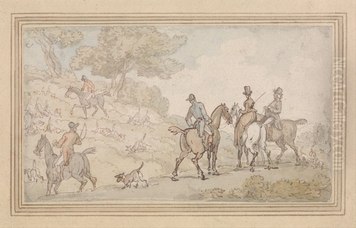 Drawing Cover Oil Painting by Thomas Rowlandson