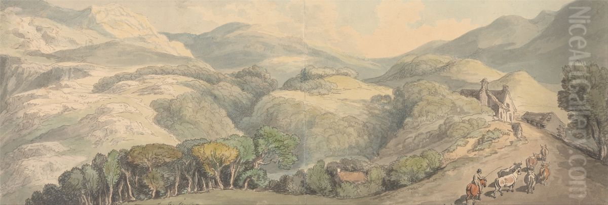 Entrance to Festiniog, Wales Oil Painting by Thomas Rowlandson