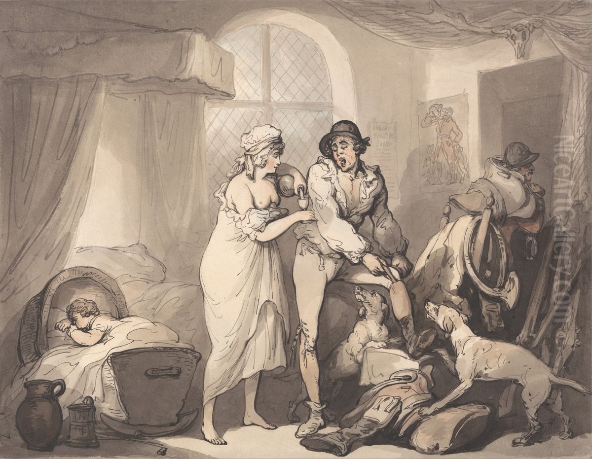 Four O'Clock in the Country Oil Painting by Thomas Rowlandson