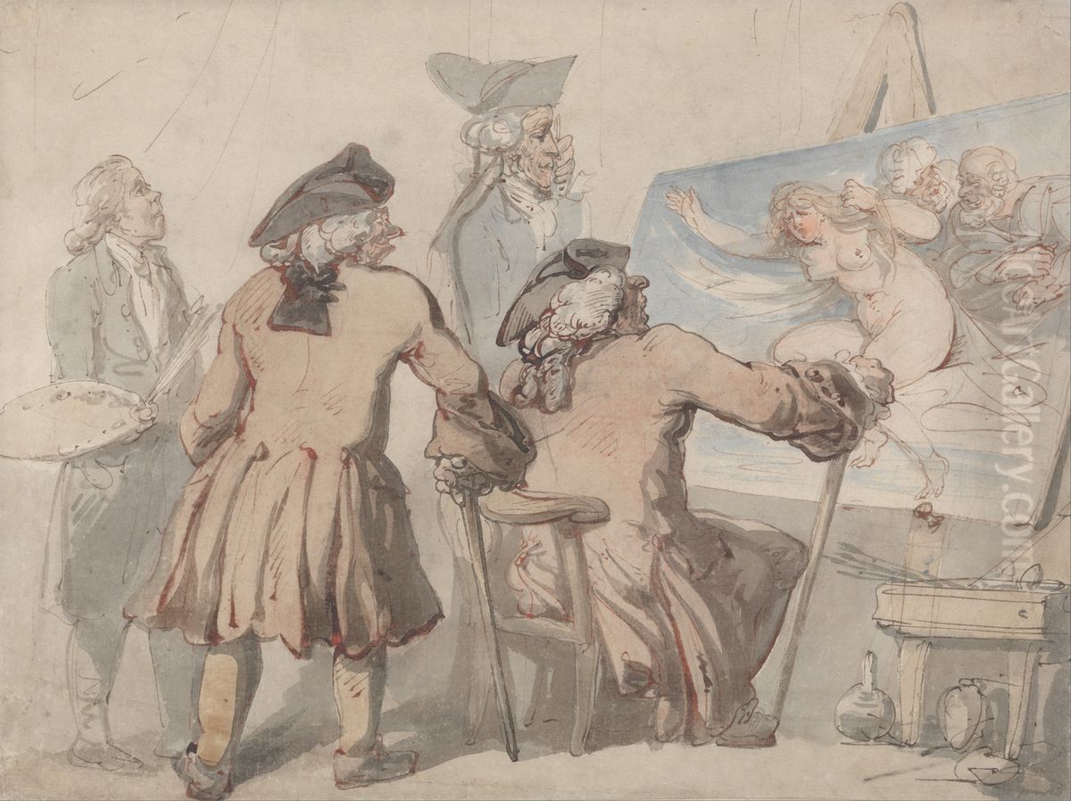 The Connoisseurs Oil Painting by Thomas Rowlandson