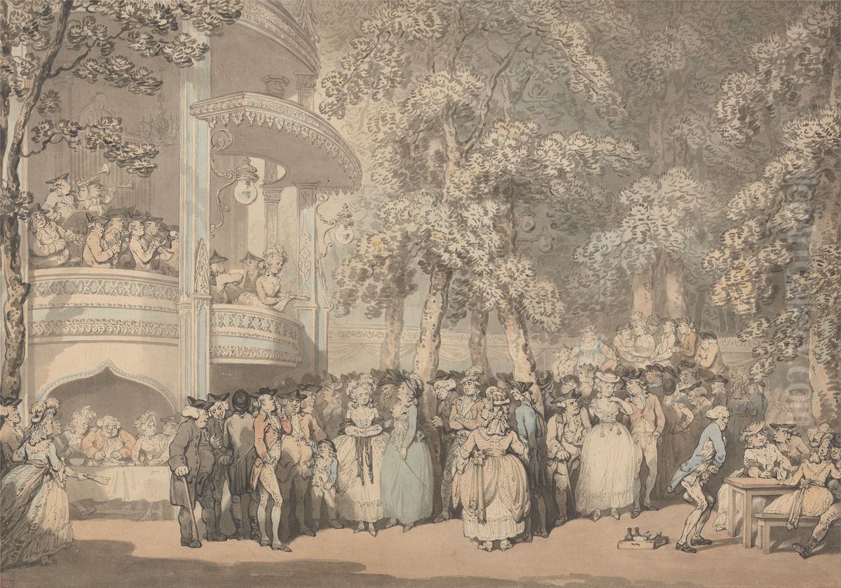 Vauxhall Gardens Oil Painting by Thomas Rowlandson