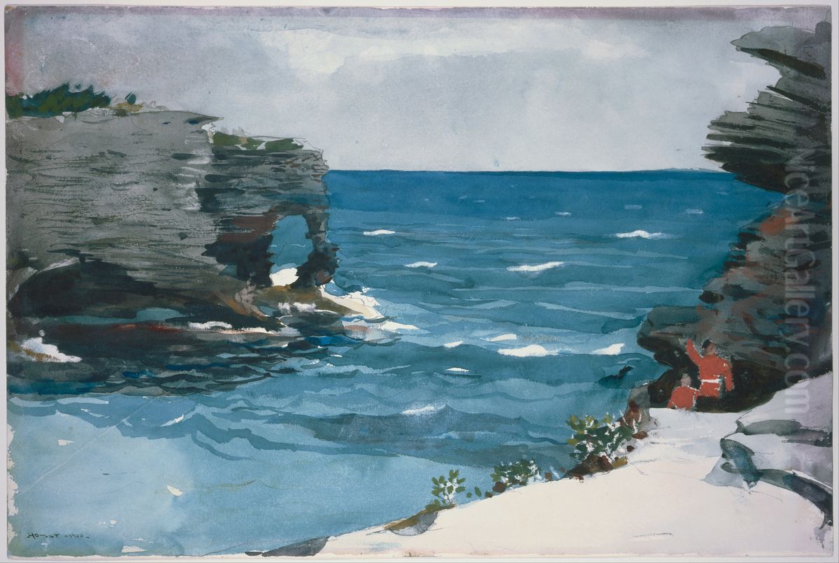 Rocky Shore, Bermuda Oil Painting by Winslow Homer