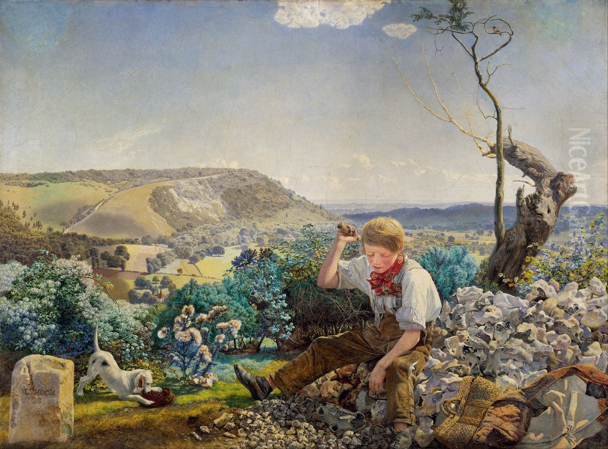 The Stonebreaker Oil Painting by John Brett