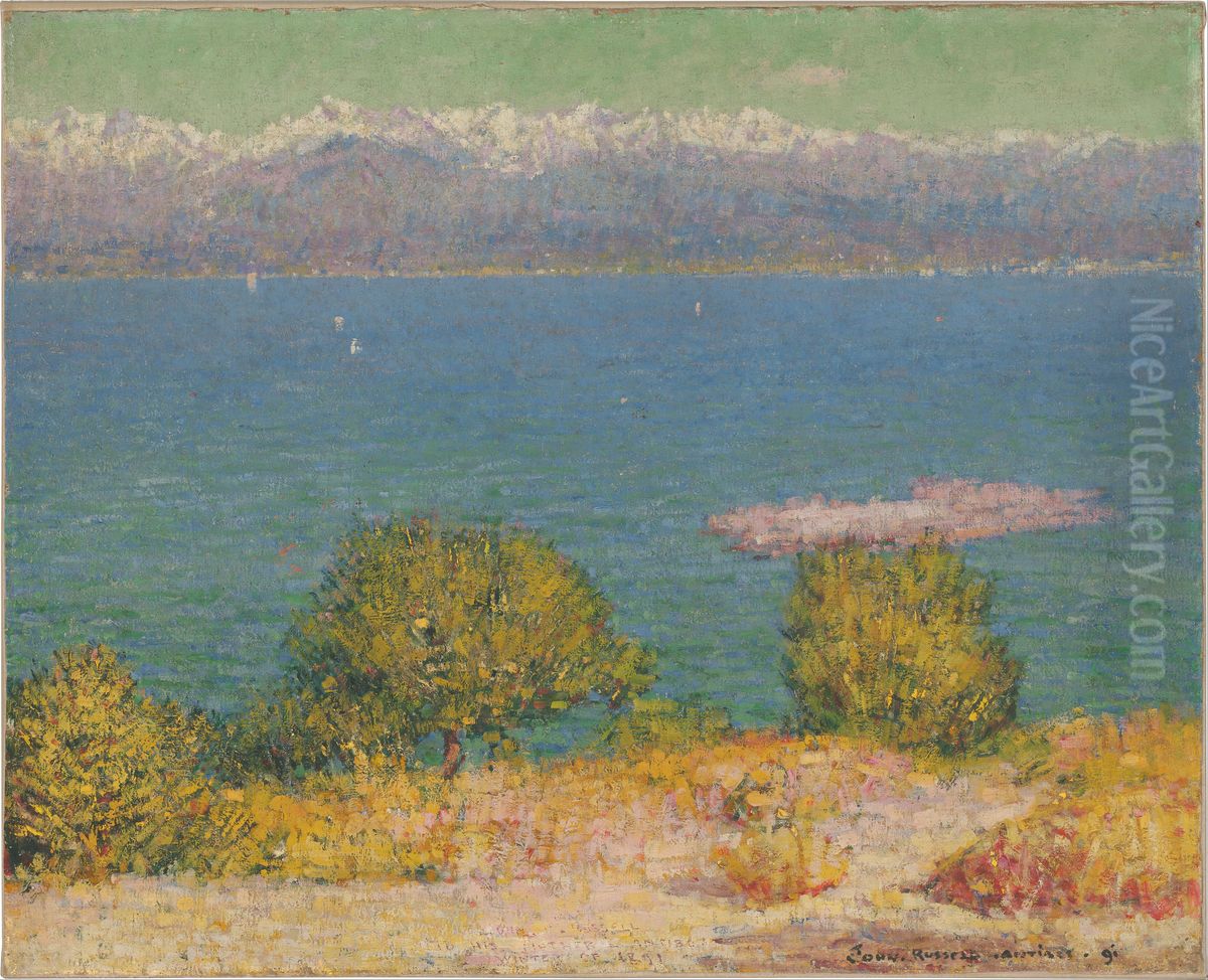 Landscape, Antibes (The Bay of Nice) Oil Painting by John Peter Russell