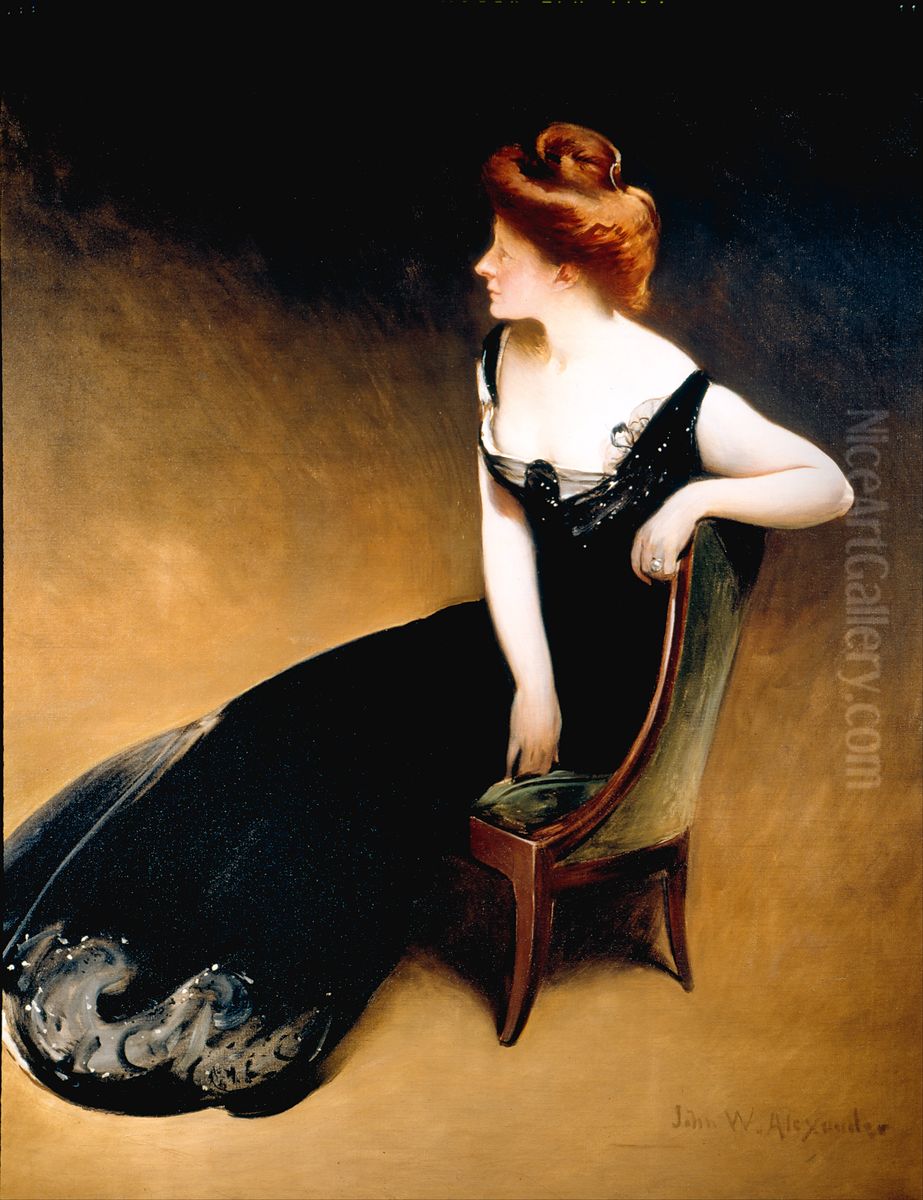 Portrait of Mrs. V, Mrs. Herman Duryea Oil Painting by John White Alexander