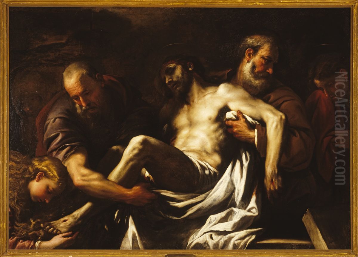 The Entombment of Christ Oil Painting by Luca Giordano