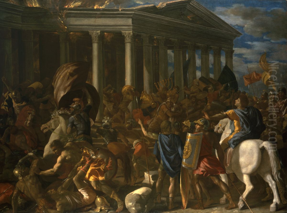 The Destruction and Sack of the Temple of Jerusalem Oil Painting by Nicolas Poussin