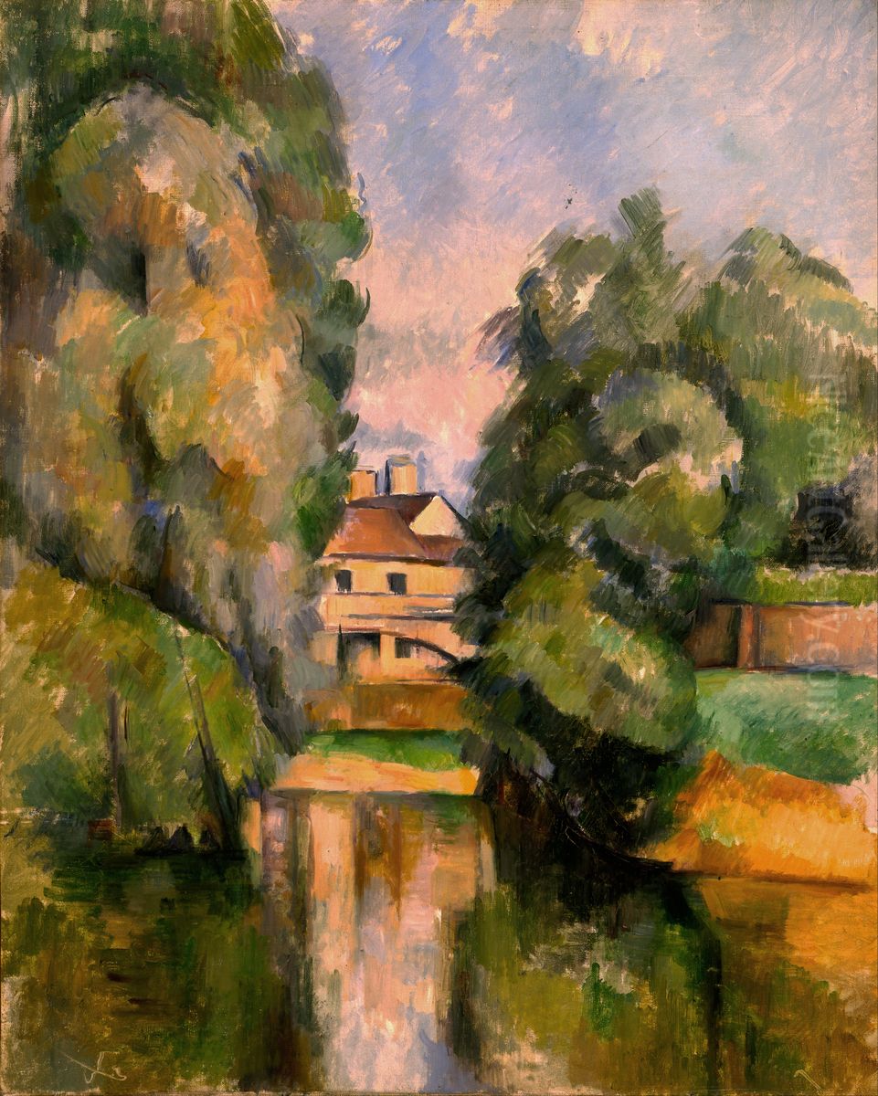 Country House by a River Oil Painting by Paul Cezanne