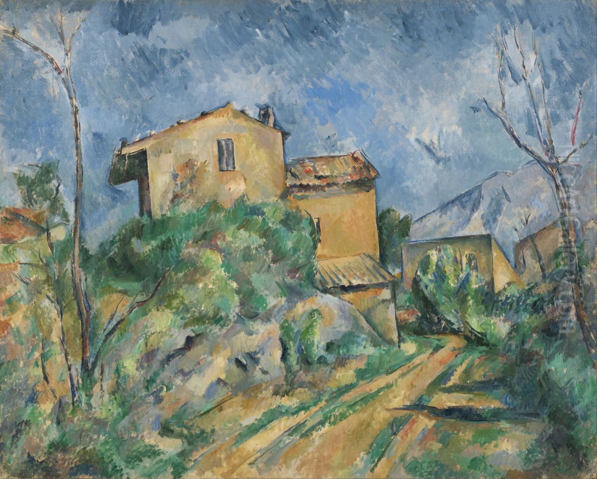 Maison Maria with a View of Chateau Noir Oil Painting by Paul Cezanne