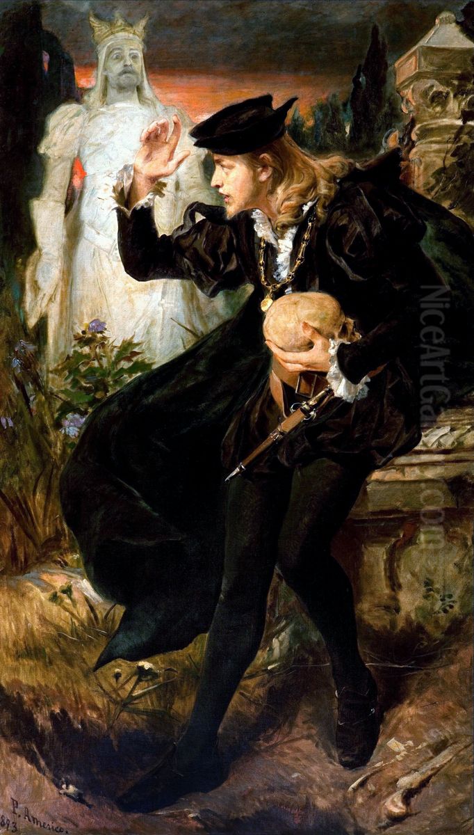 Visao de Hamlet Oil Painting by Pedro Americo