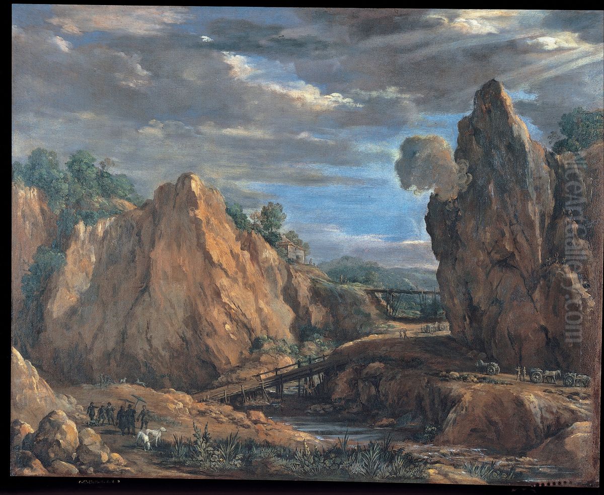 The allume mines of Tolfa Oil Painting by Pietro da Cortona