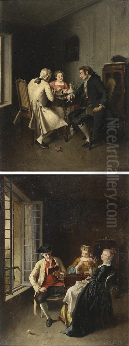 La Lecture Oil Painting by Theodore Ceriez