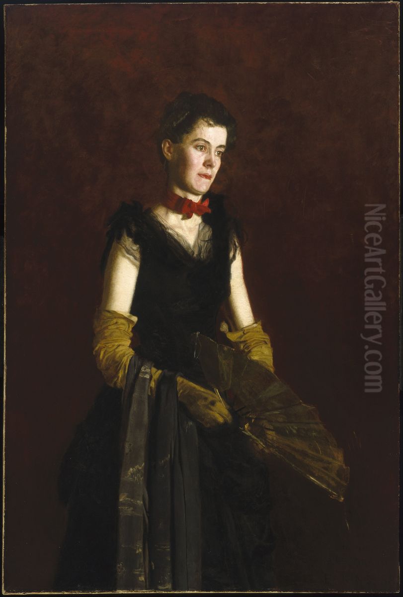 Letitia Wilson Jordan Oil Painting by Thomas Cowperthwait Eakins