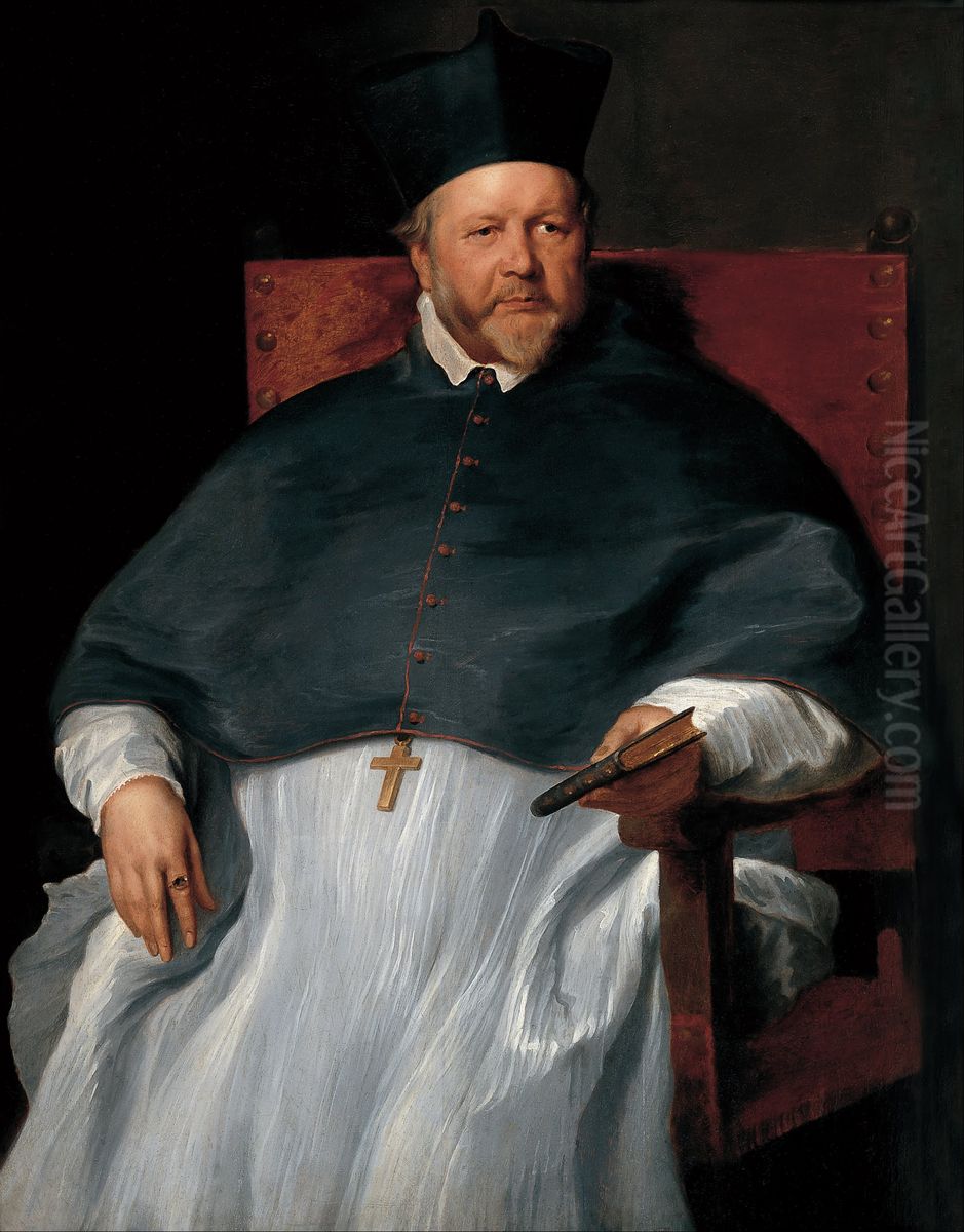 Bishop Jan van Malderen Oil Painting by Sir Anthony Van Dyck