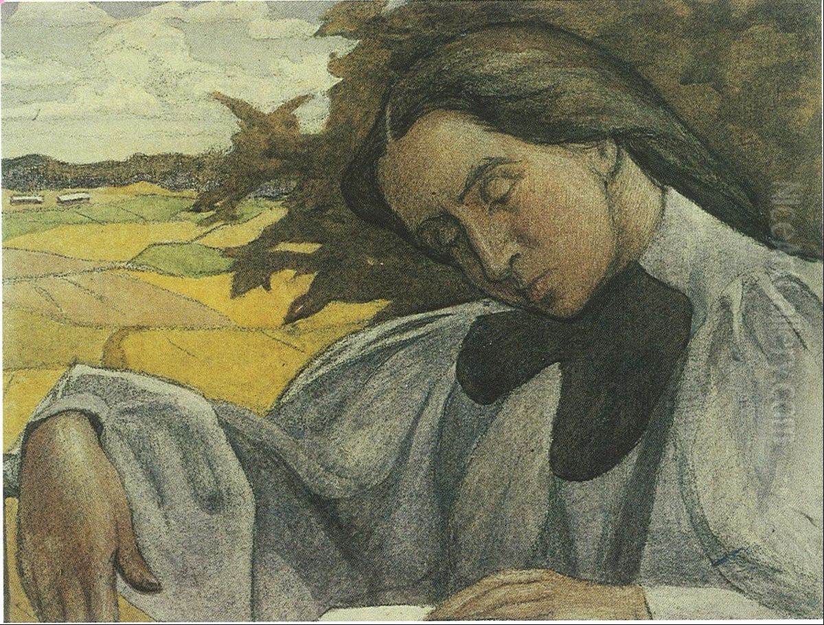 Old fashioned priest's daughter Oil Painting by Ester Almqvist