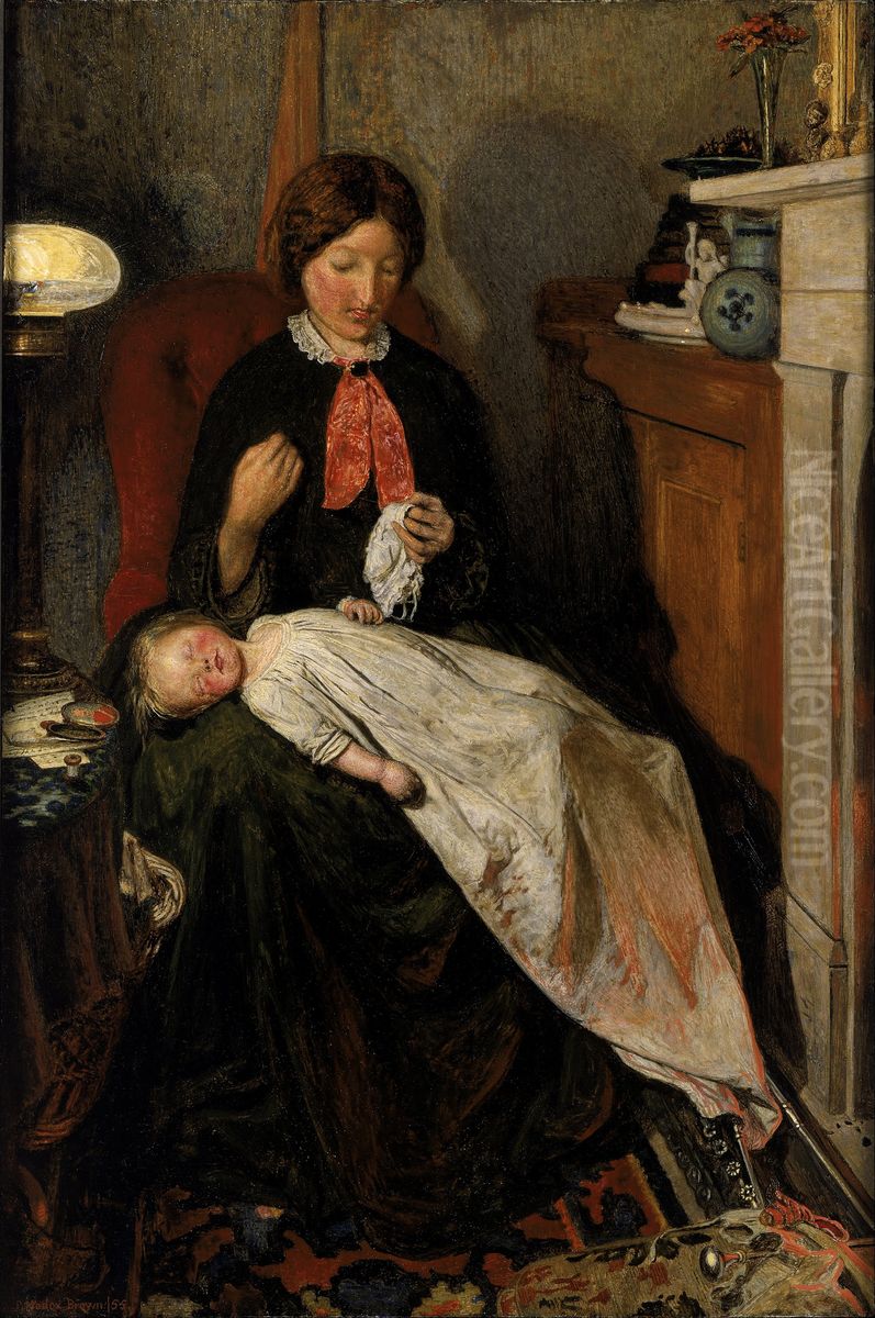 an English fireside of 1854-55 Oil Painting by Ford Madox Brown