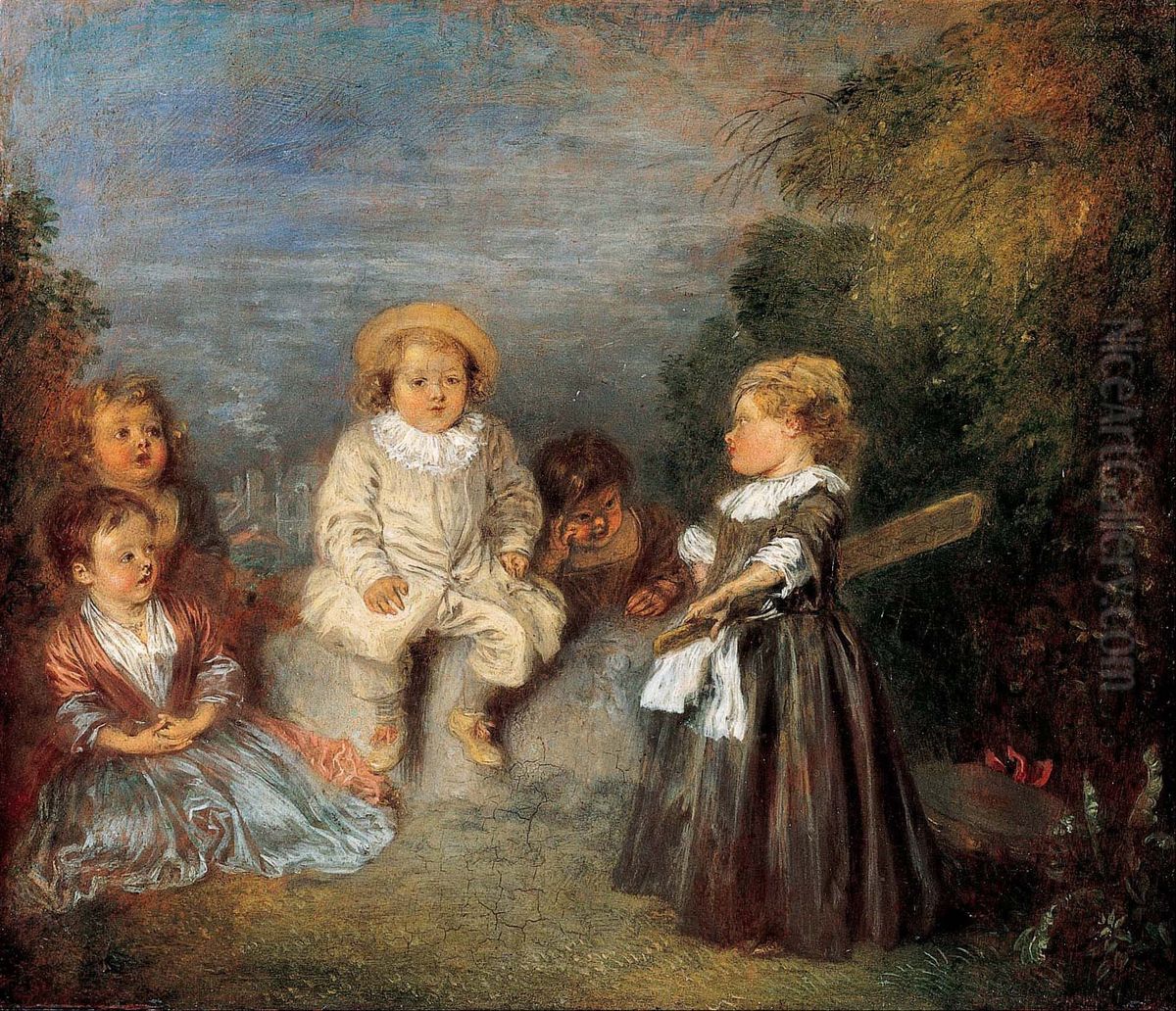 Heureux age! Age d'or (Happy Age! Golden Age) Oil Painting by Jean-Antoine Watteau