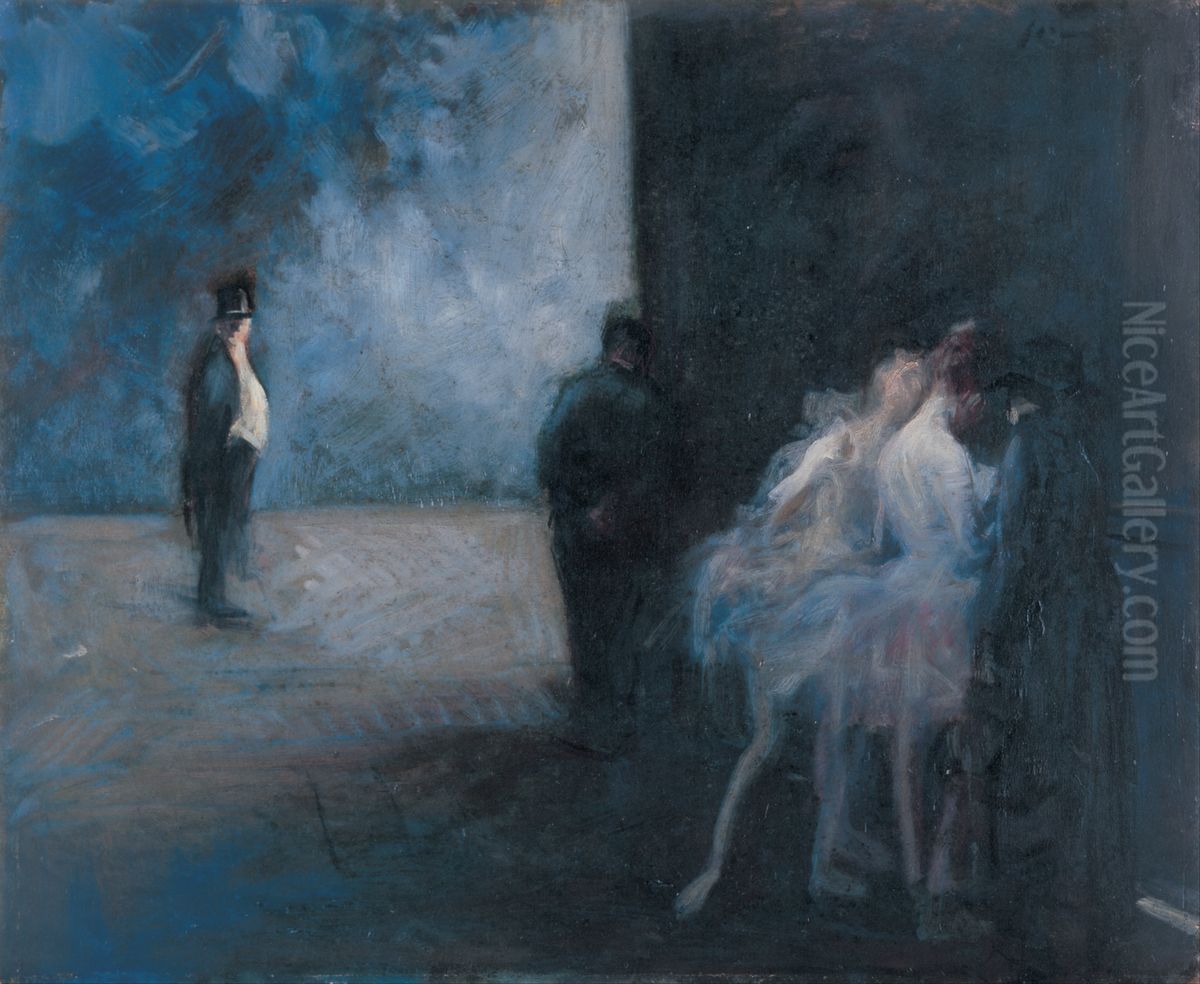 Backstage-Symphony in Blue Oil Painting by Jean-Louis Forain