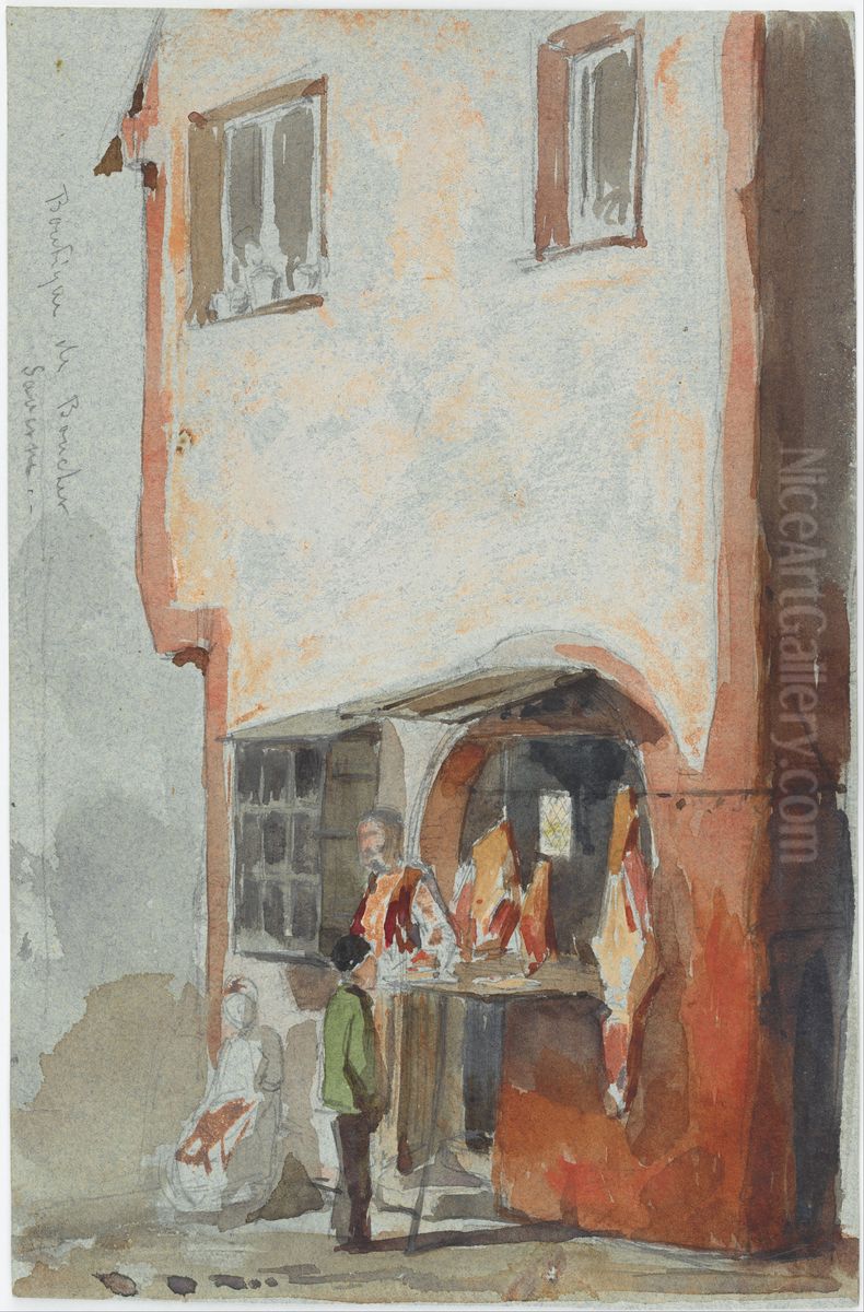 The Butcher's Shop Oil Painting by James McNeill Whistler