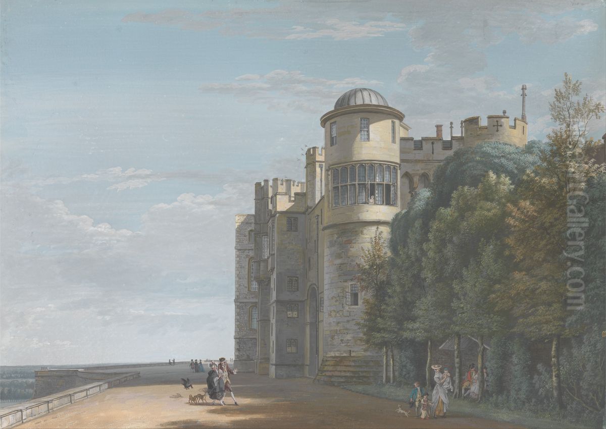 The North Terrace, Looking East Oil Painting by Paul Sandby