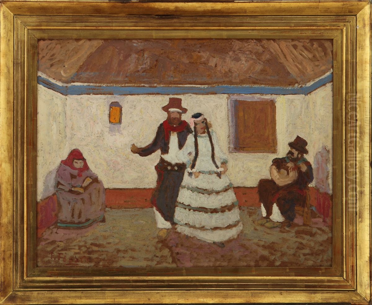 Baile en el rancho Oil Painting by Pedro Figari