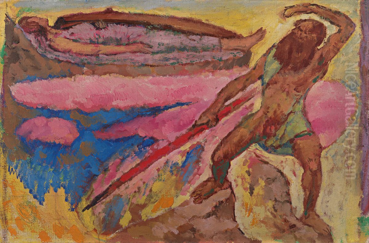 Deutsch:Wotan und Brunhilde Oil Painting by Koloman Moser