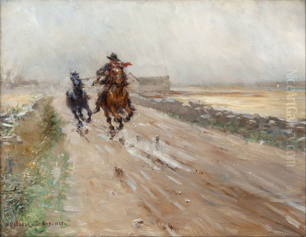 Tattare pa OlandDansk:Tater pa Oland Oil Painting by Nils Kreuger