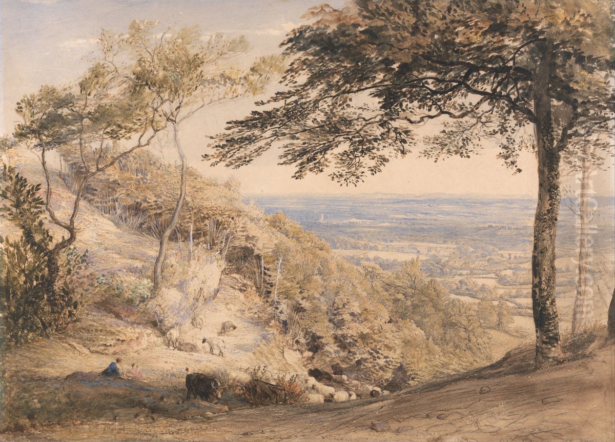 Wilmot's Hill, Kent Oil Painting by Samuel Palmer