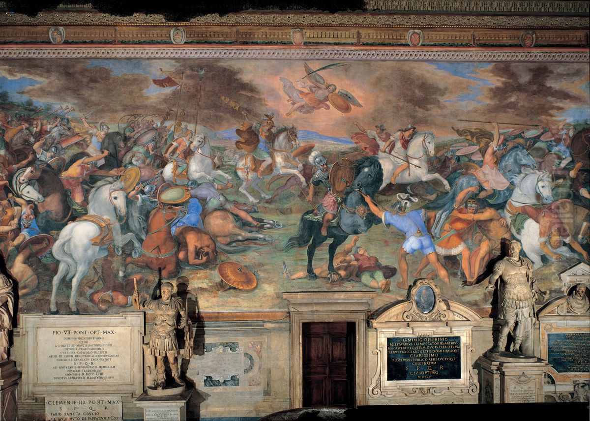 Battle of Lake Regillus Oil Painting by Tommaso Laureti