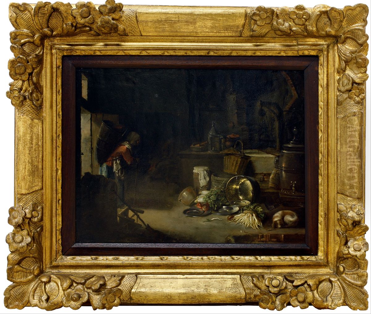 Kitchen Interior Oil Painting by Willem Kalf
