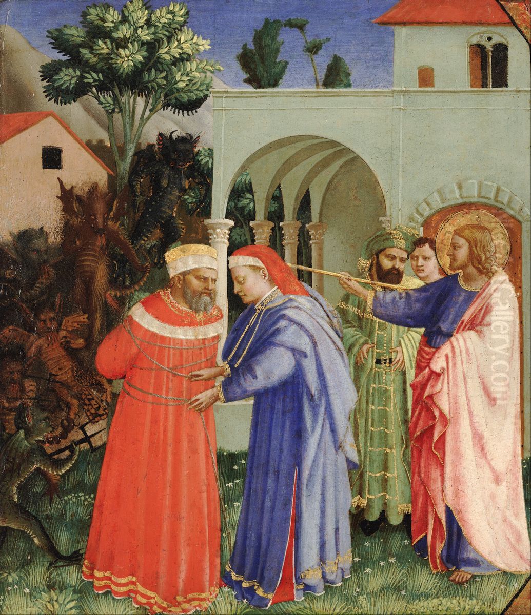 The Apostle Saint James the Greater Freeing the Magician Hermogenes Oil Painting by Fra Angelico