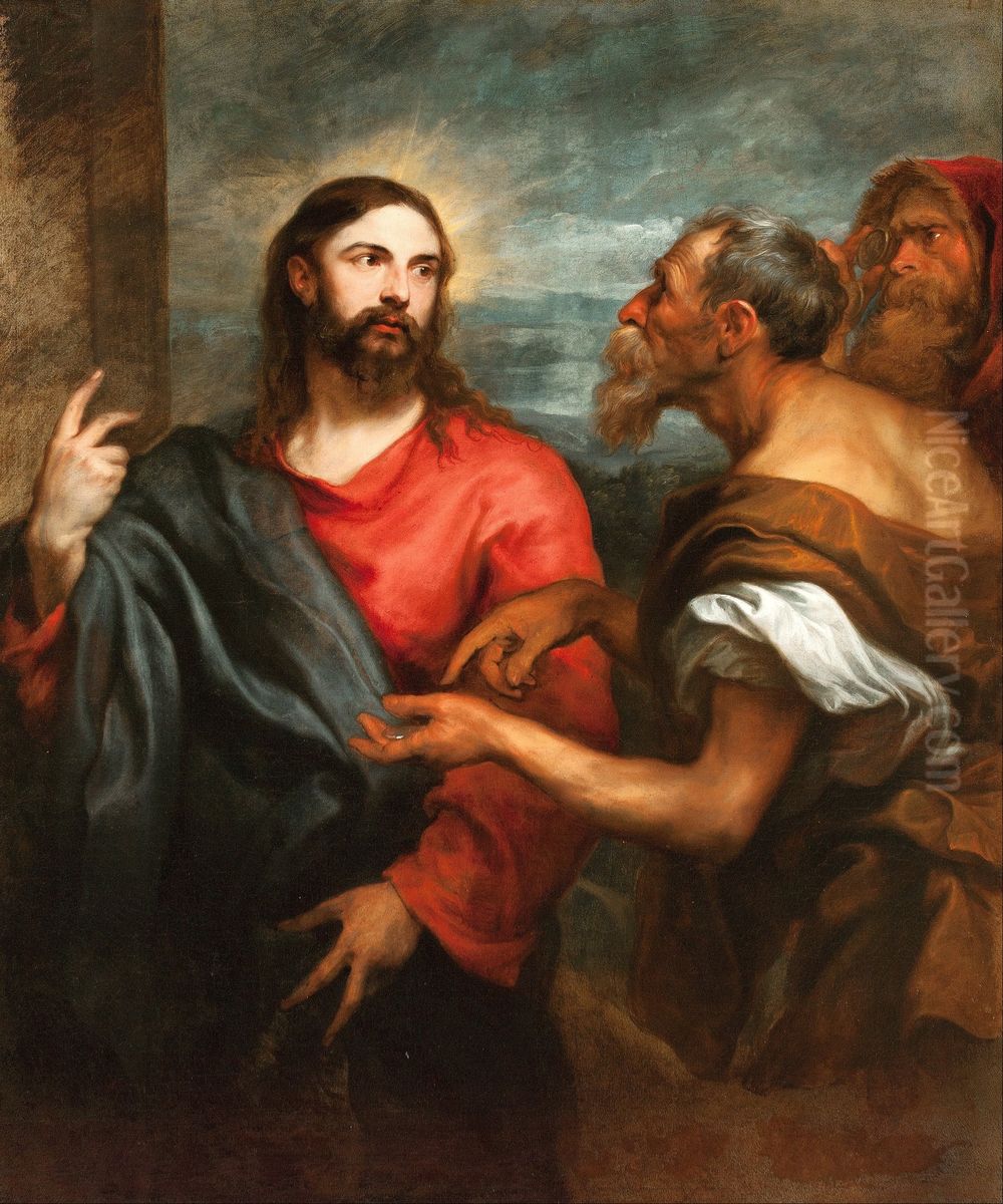 Christ of the Coin Oil Painting by Sir Anthony Van Dyck