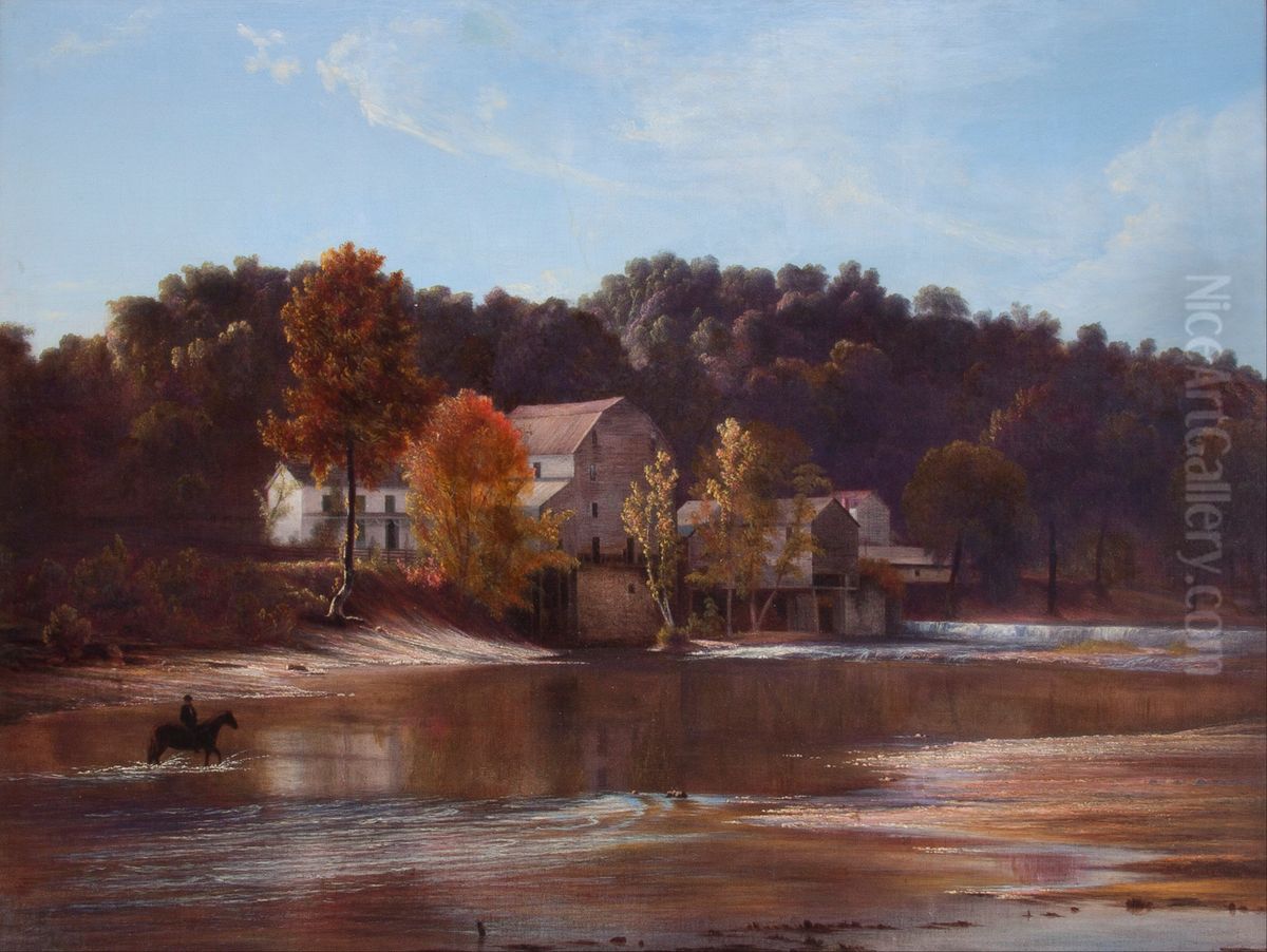Governor Morrow's Mill Oil Painting by Godfrey Frankenstein