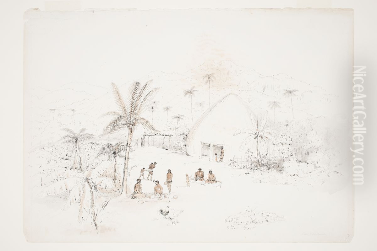 New Caledonia Oil Painting by Charles Heaphy