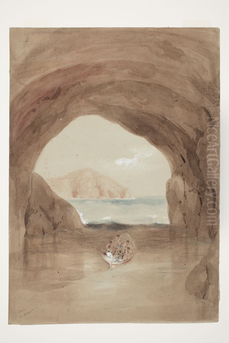 Cave Gt Barrier Id. by Charles Heaphy Oil Painting by Charles Heaphy