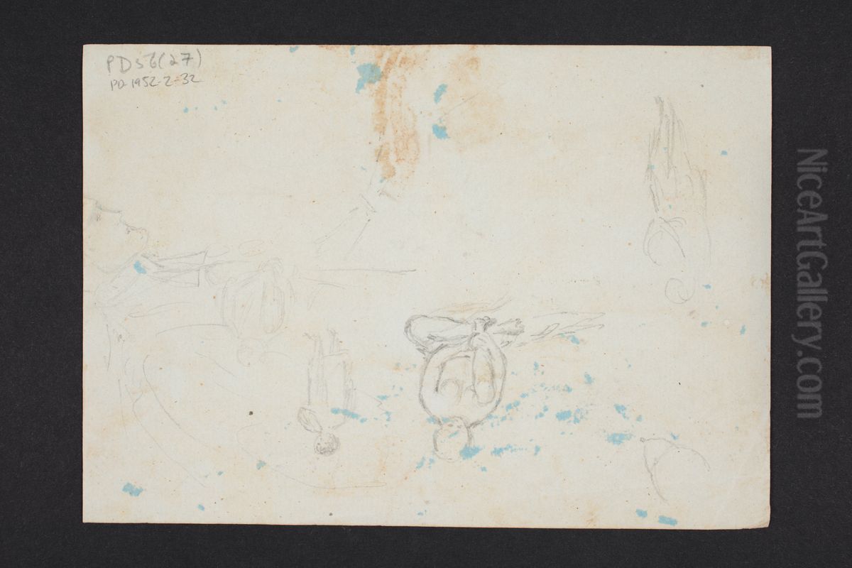 [Figure sketches] PD-1952-2-32B Oil Painting by Charles Heaphy