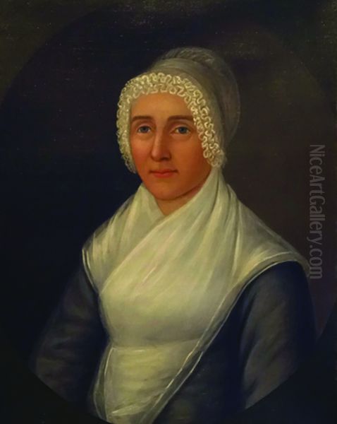 A Baltimore Shipowner's Wife Oil Painting by Joshua Johnson