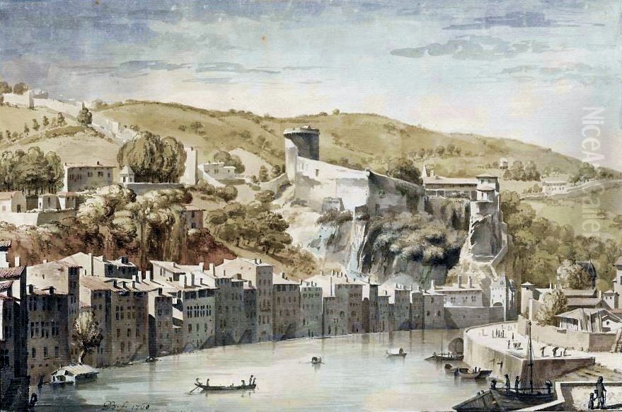 View of Lyon. Oil Painting by Jean-Jacques De Boissieu