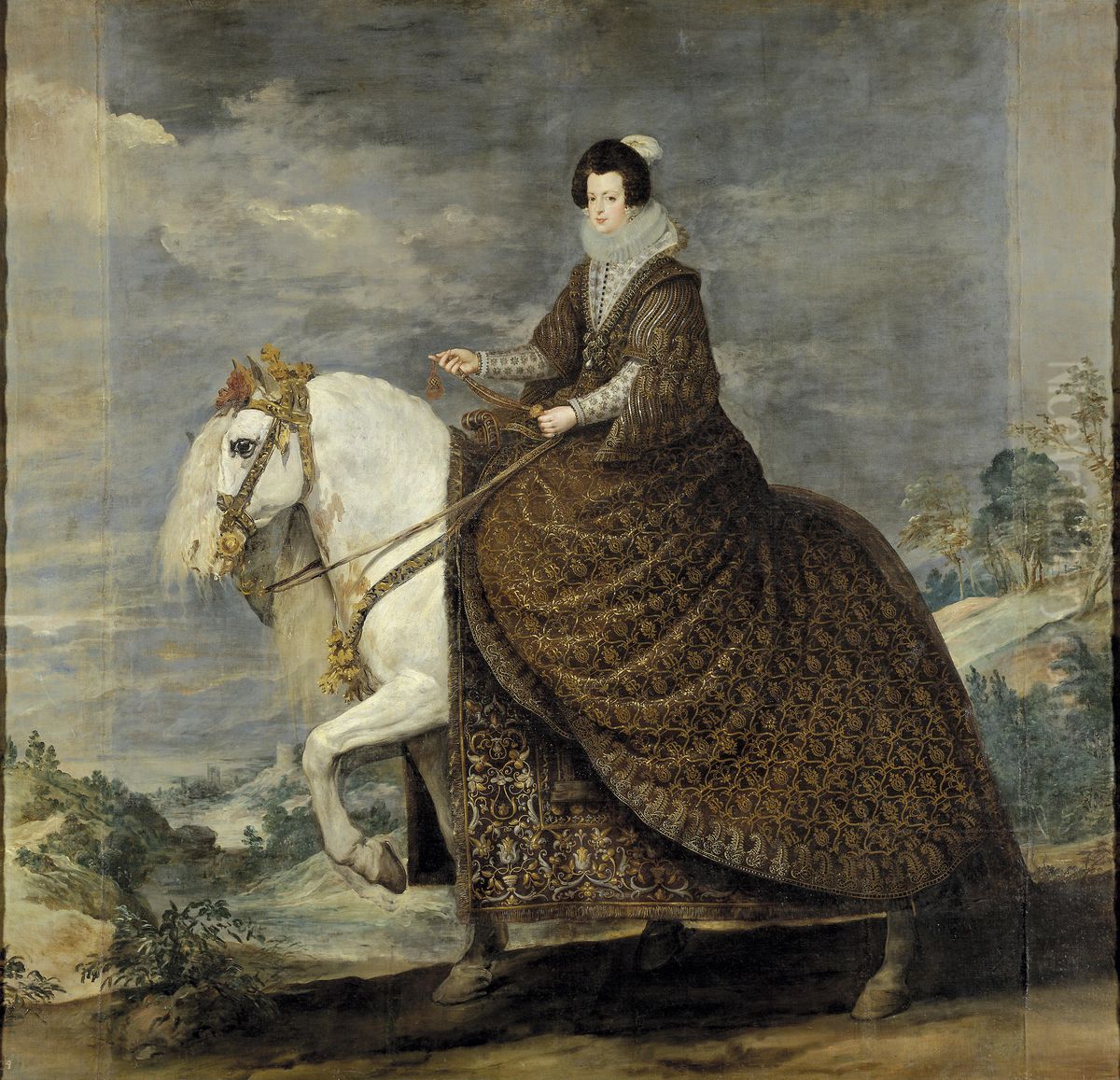 La reina Isabel de Francia a caballo Oil Painting by Diego Rodriguez de Silva y Velazquez