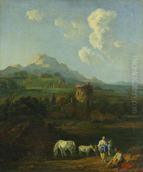 Bnankar figurnerov Oil Painting by Karel Dujardin