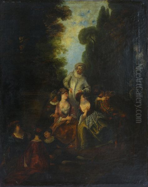 The italian actors Oil Painting by Nicolas Lancret