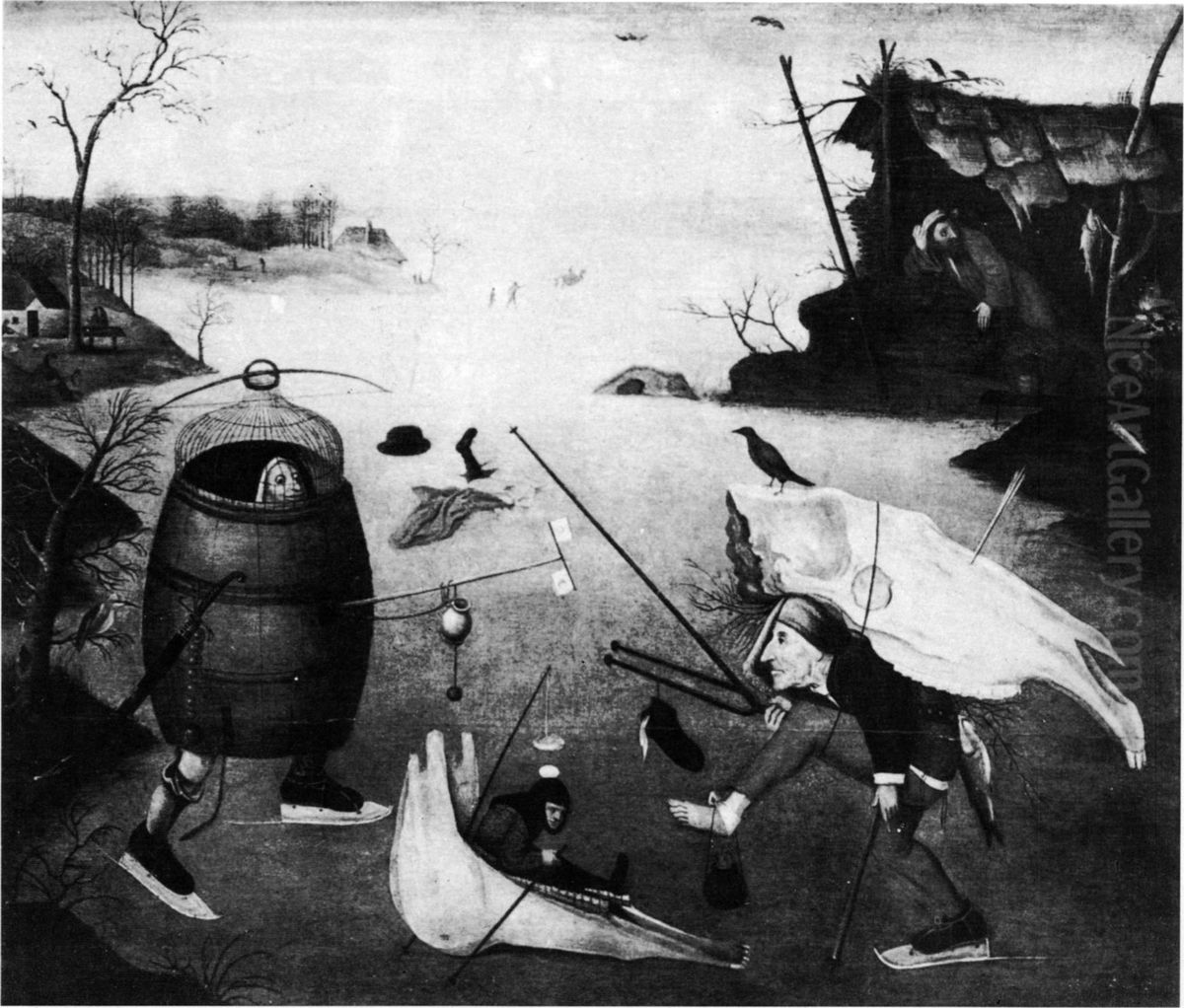 Vlaamsch spreekwoord Oil Painting by Hieronymous Bosch