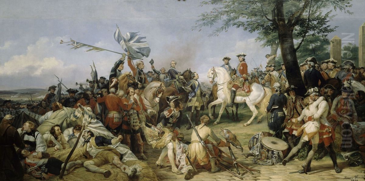 Battle of Fontenoy, 11th of May 1745 Oil Painting by Horace Vernet