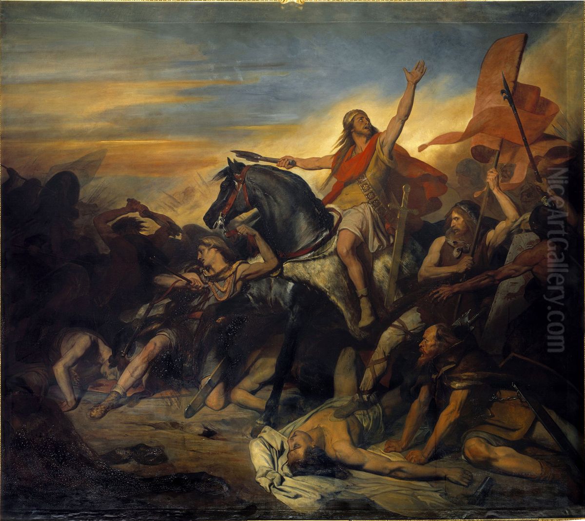 Battle of Tolbiac Oil Painting by Ary Scheffer