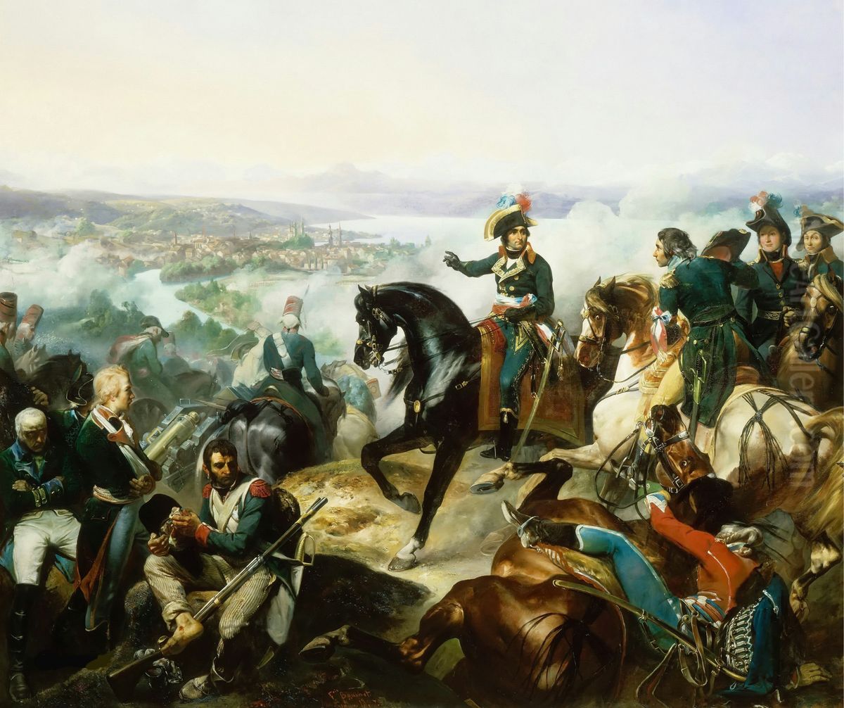 The Battle of Zurich, 25th September 1799 Oil Painting by Francois Bouchot