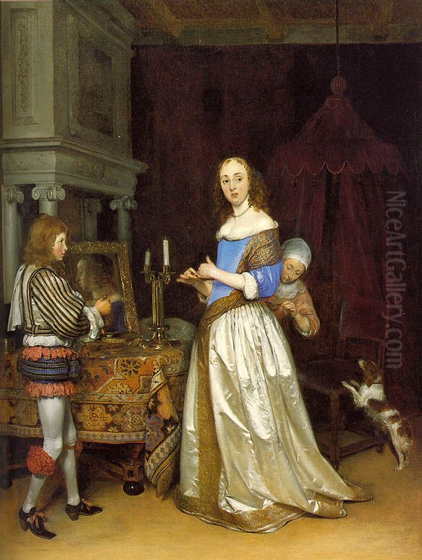 Lady at Her Toilette Oil Painting by Gerard Ter Borch